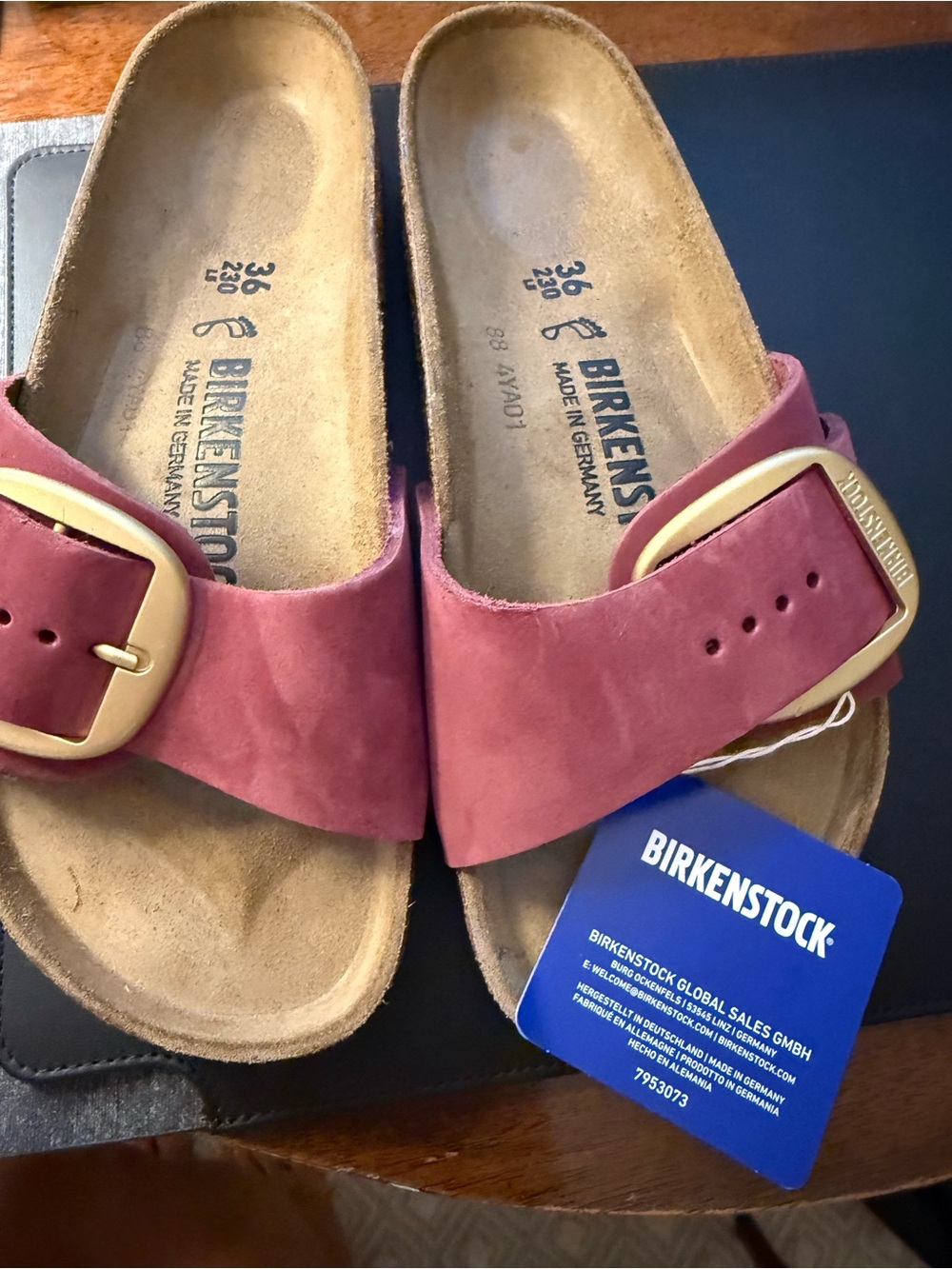 Brand new w tags Birkenstock Big Buckle Madrid nubuck sandals size 36
